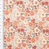Jersey Stoff Rippjersey Baumwolle Blumen wollweiß orange grün 1,35m Breite