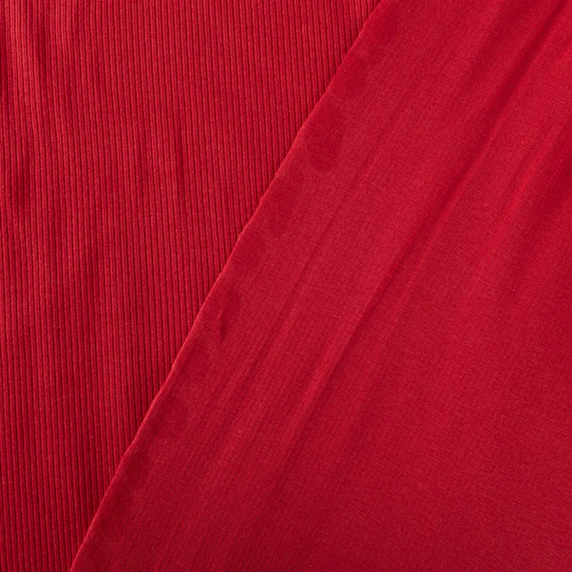 Jersey Stoff Rippjersey Feinstrick einfarbig dunkelrot 1,45m Breite