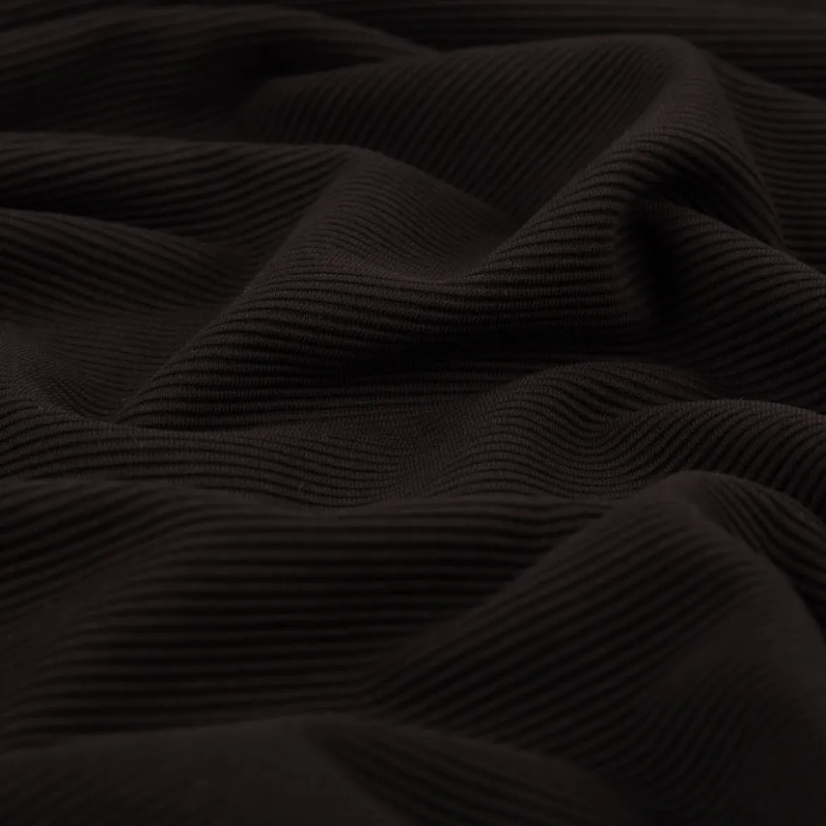 Jersey Stoff Rippjersey Ottoman uni Schwarz 1,50m Breite