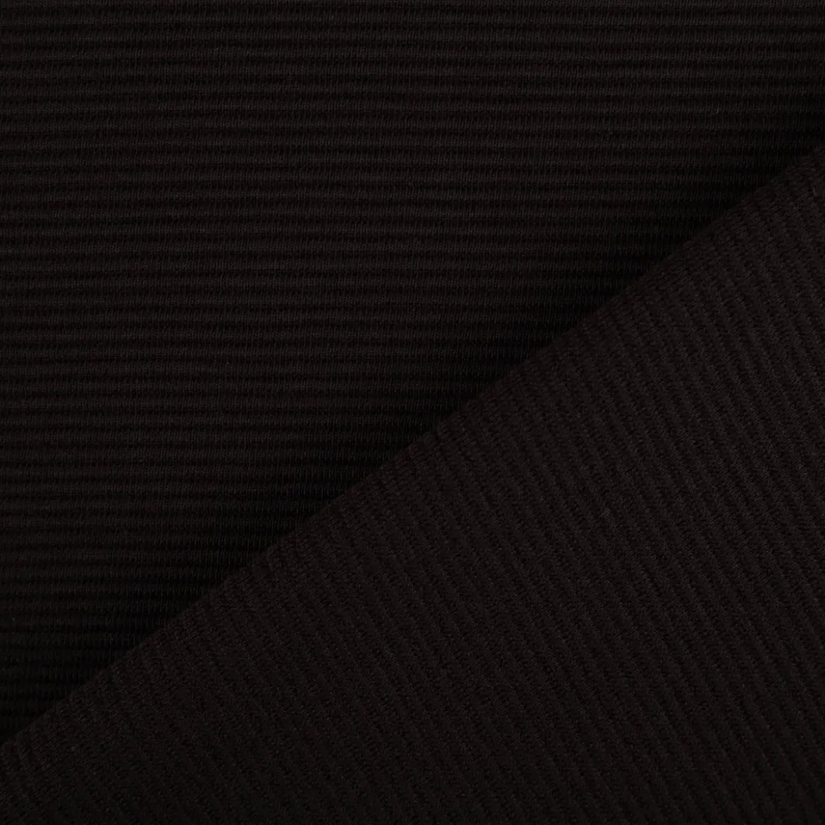 Jersey Stoff Rippjersey Ottoman uni Schwarz 1,50m Breite