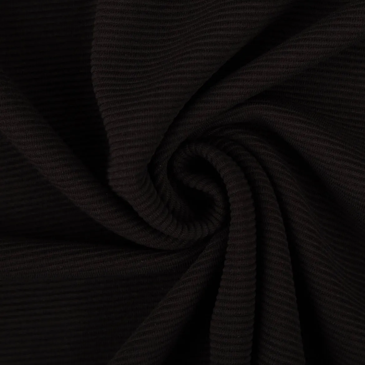 Jersey Stoff Rippjersey Ottoman uni Schwarz 1,50m Breite