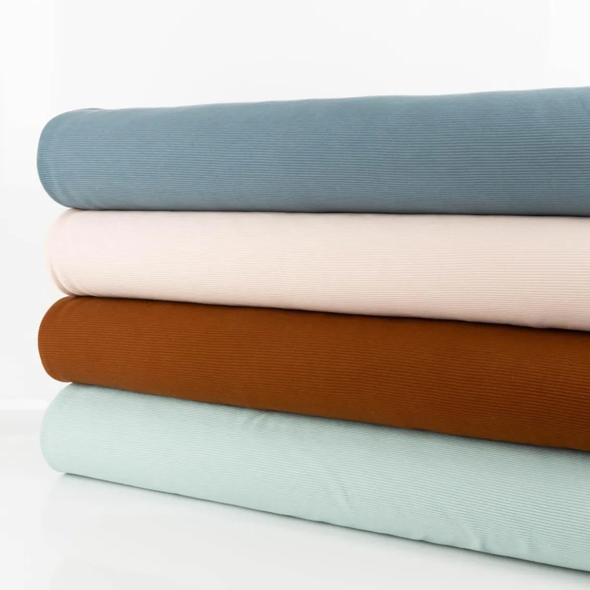 Jersey Stoff Rippjersey Ottoman uni eisblau 1,50m Breite