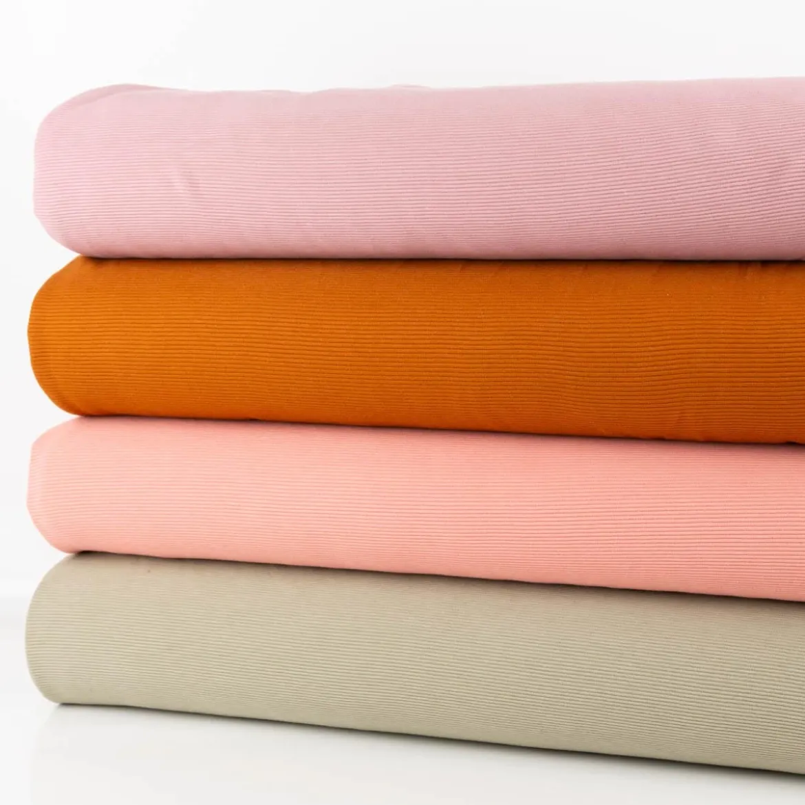 Jersey Stoff Rippjersey Ottoman uni coral 1,50m Breite