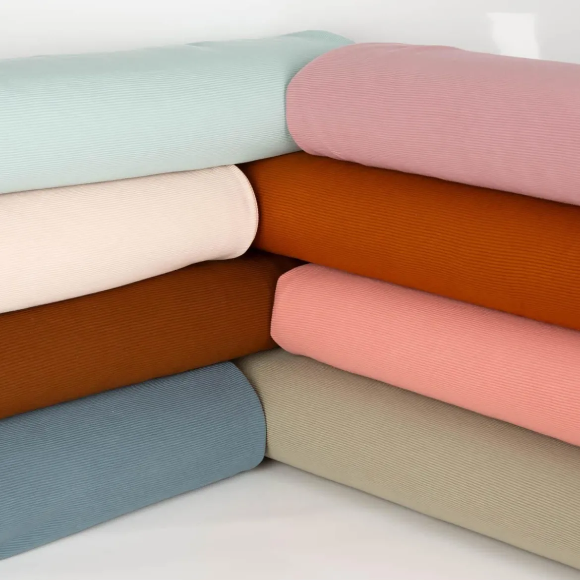 Jersey Stoff Rippjersey Ottoman uni coral 1,50m Breite