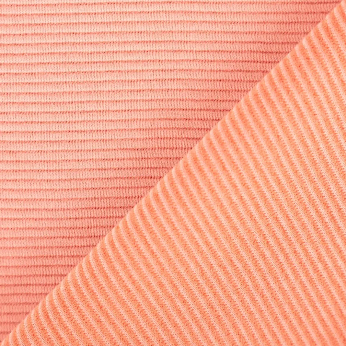 Jersey Stoff Rippjersey Ottoman uni coral 1,50m Breite