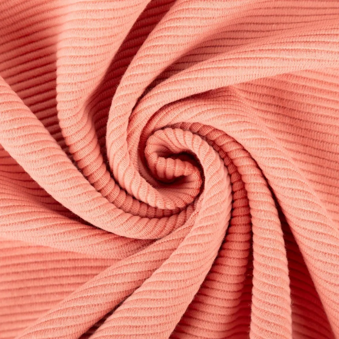 Jersey Stoff Rippjersey Ottoman uni coral 1,50m Breite