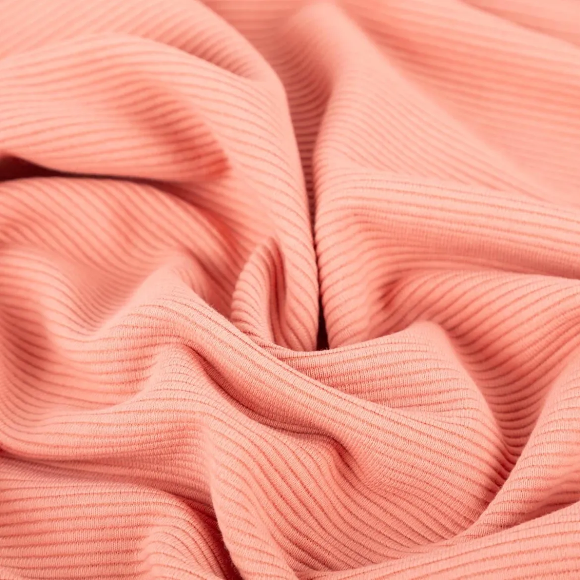 Jersey Stoff Rippjersey Ottoman uni coral 1,50m Breite