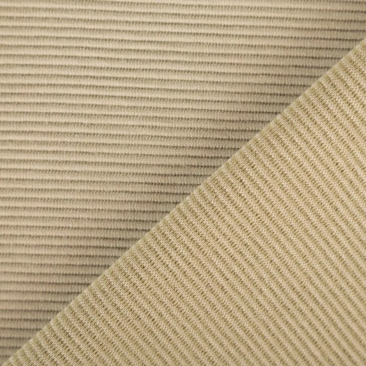 Jersey Stoff Rippjersey Ottoman uni olivgrün 1,50m Breite