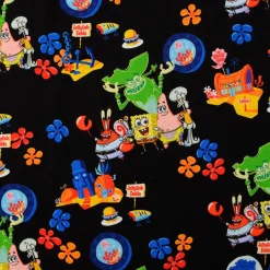 Jersey Stoff Sponge Bob Baumwolljersey Digitaldruck 200g/qm schwarz bunt 152cm Breite