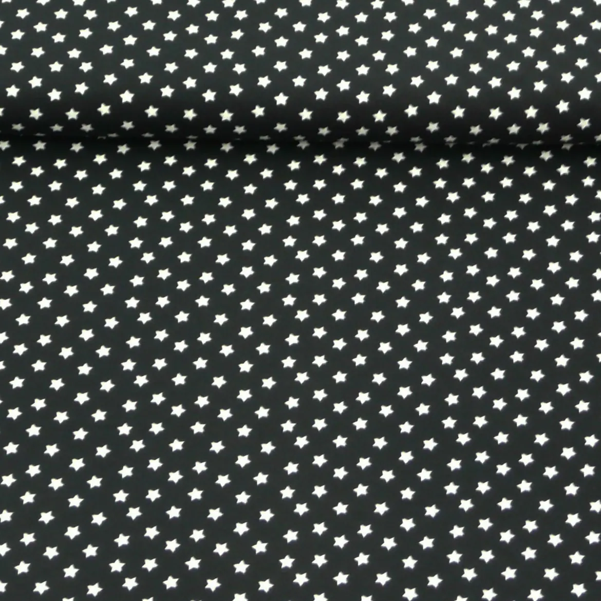 Jersey Stoff Sterne schwarz weiß
