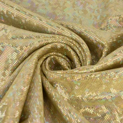 Jerseystoff Stretch Jersey Glitzer holografisch einfarbig gold 1,5m Breite