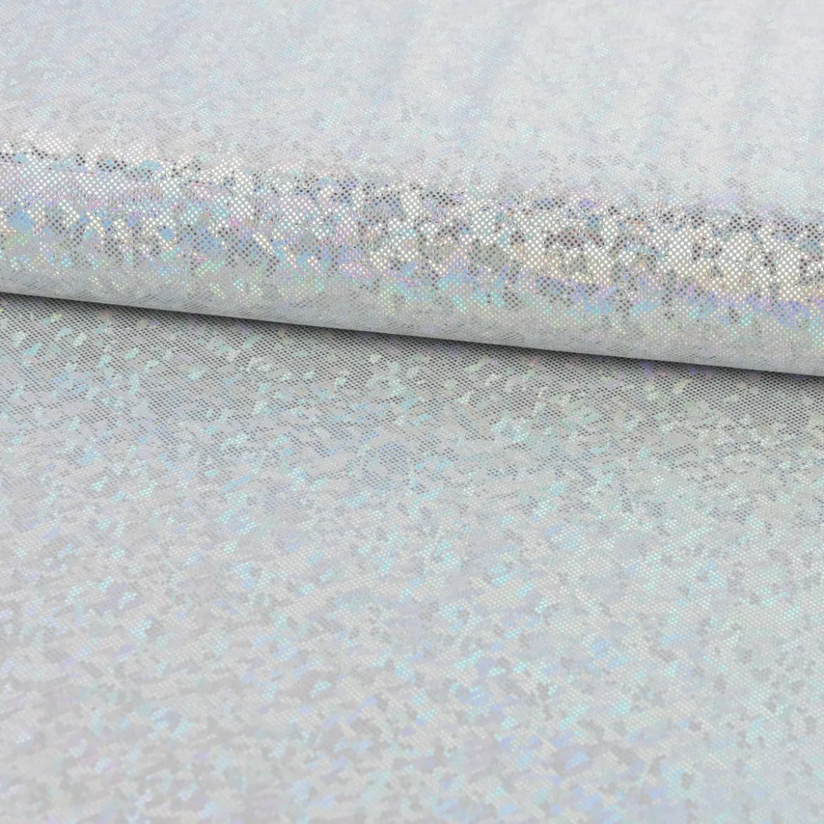 Jerseystoff Stretch Jersey Glitzer holografisch einfarbig silber grau 1,5m Breite