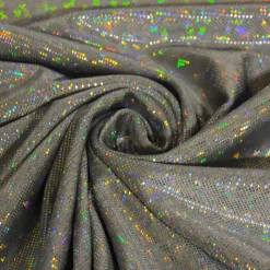 Jerseystoff Stretch Jersey Glitzer holografisch einfarbig silber grau 1,5m Breite