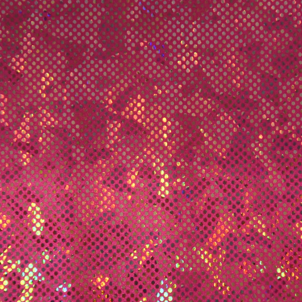 Jerseystoff Stretch Jersey Glitzer holografisch einfarbig pink 1,5m Breite