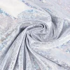 Jerseystoff Stretch Jersey Glitzer holografisch einfarbig silber 1,5m Breite
