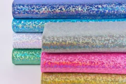 Jerseystoff Stretch Jersey Glitzer holografisch einfarbig silber 1,5m Breite