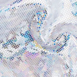 Jerseystoff Stretch Jersey Glitzer holografisch einfarbig silber 1,5m Breite