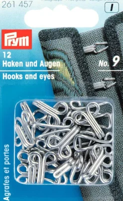 Joppenhaken und Augen EIS 9 silberfarbig