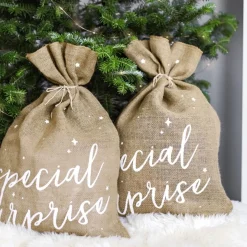 Jutesack Weihnachtssack Geschenkesack special surprise natur weiß 40x55cm