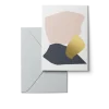 Karten Design Fabrik Doppelkarte YOSEMITE weiß gold rosa dunkelblau 11x15,5cm
