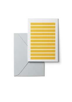 Karten Design Fabrik Doppelkarte STRIPETOWN weiß gelb 11x15,5cm