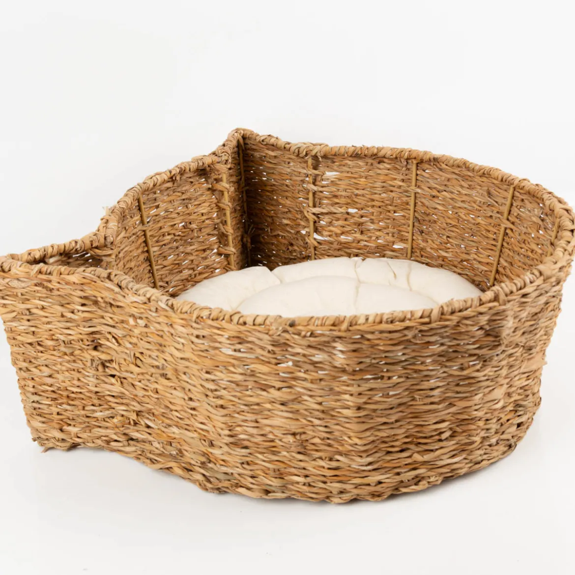Katzenkorb handgewebt mit Kissen 44×50×18 cm von Boltze – gemütlicher Rückzugsort für Katzen