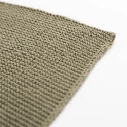 Küchenhandtuch aus Baumwolle gestrickt einfarbig olivgrün 50x70 von Linen & More