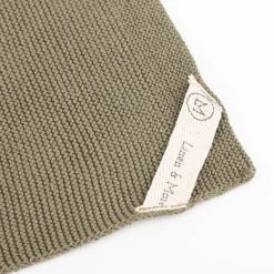 Küchenhandtuch aus Baumwolle gestrickt einfarbig olivgrün 50x70 von Linen & More