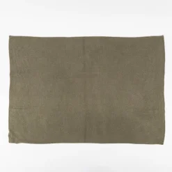 Küchenhandtuch aus Baumwolle gestrickt einfarbig olivgrün 50x70 von Linen & More
