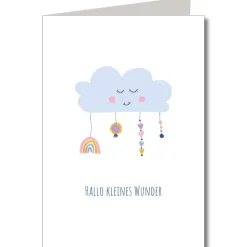 KEITCARDS Doppelkarte Hallo kleines Wunder Wolke mit Umschlag 10,5x14,7cm