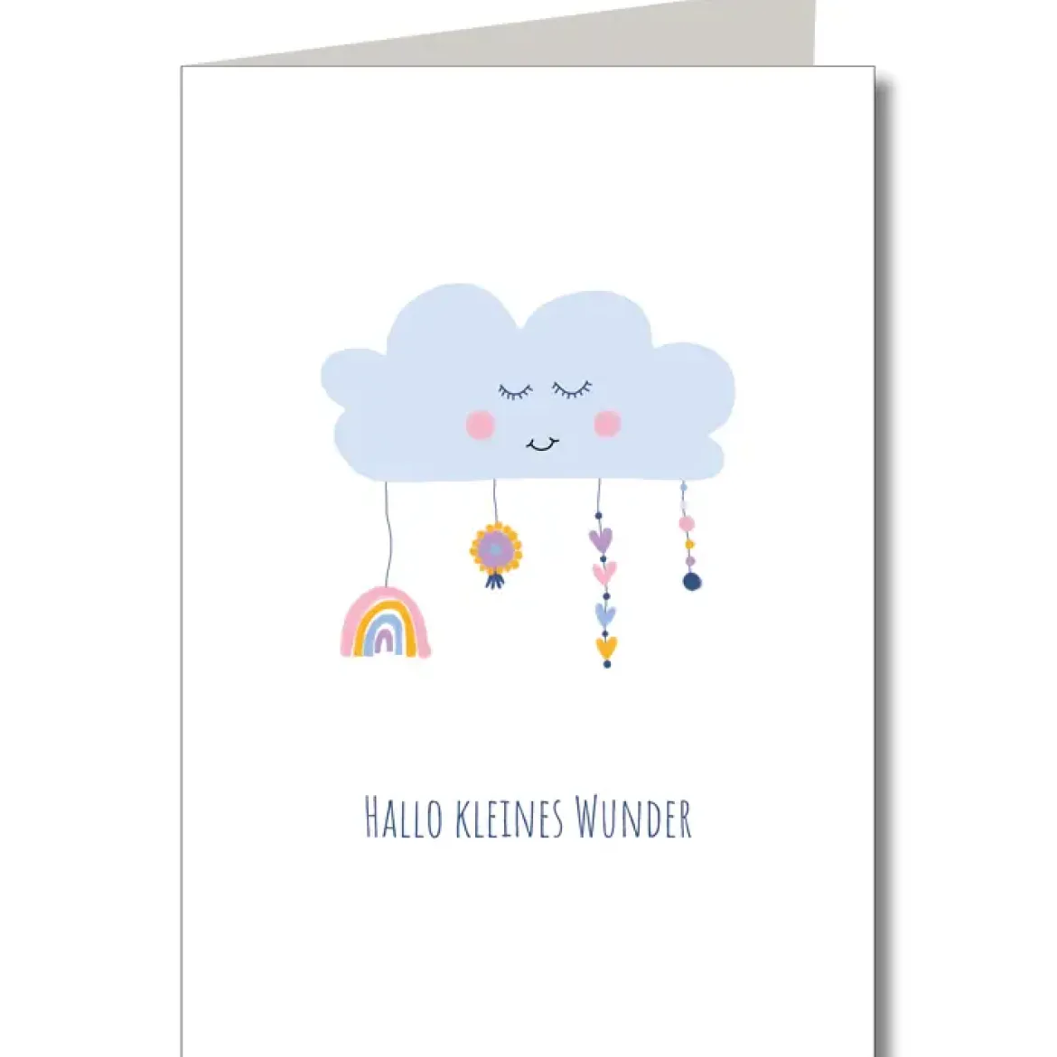 KEITCARDS Doppelkarte Hallo kleines Wunder Wolke mit Umschlag 10,5x14,7cm
