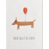 KEITCARDS Postkarte Hoch sollst du leben Hund 10,5x14,7cm
