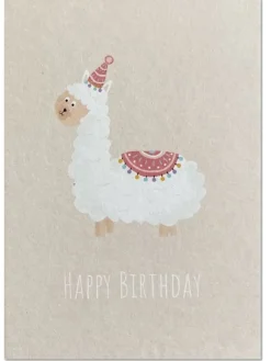 KEITCARDS Postkarte Lama HAPPY BIRTHDAY 10,5x14,7cm