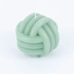 Kerze Knoten pastellfarben rosa hellgrün oder dunkelgrün 8x7,5cm