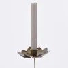 Kerzenhalter Blume für Stabkerzen Metall messingfarben 12cm