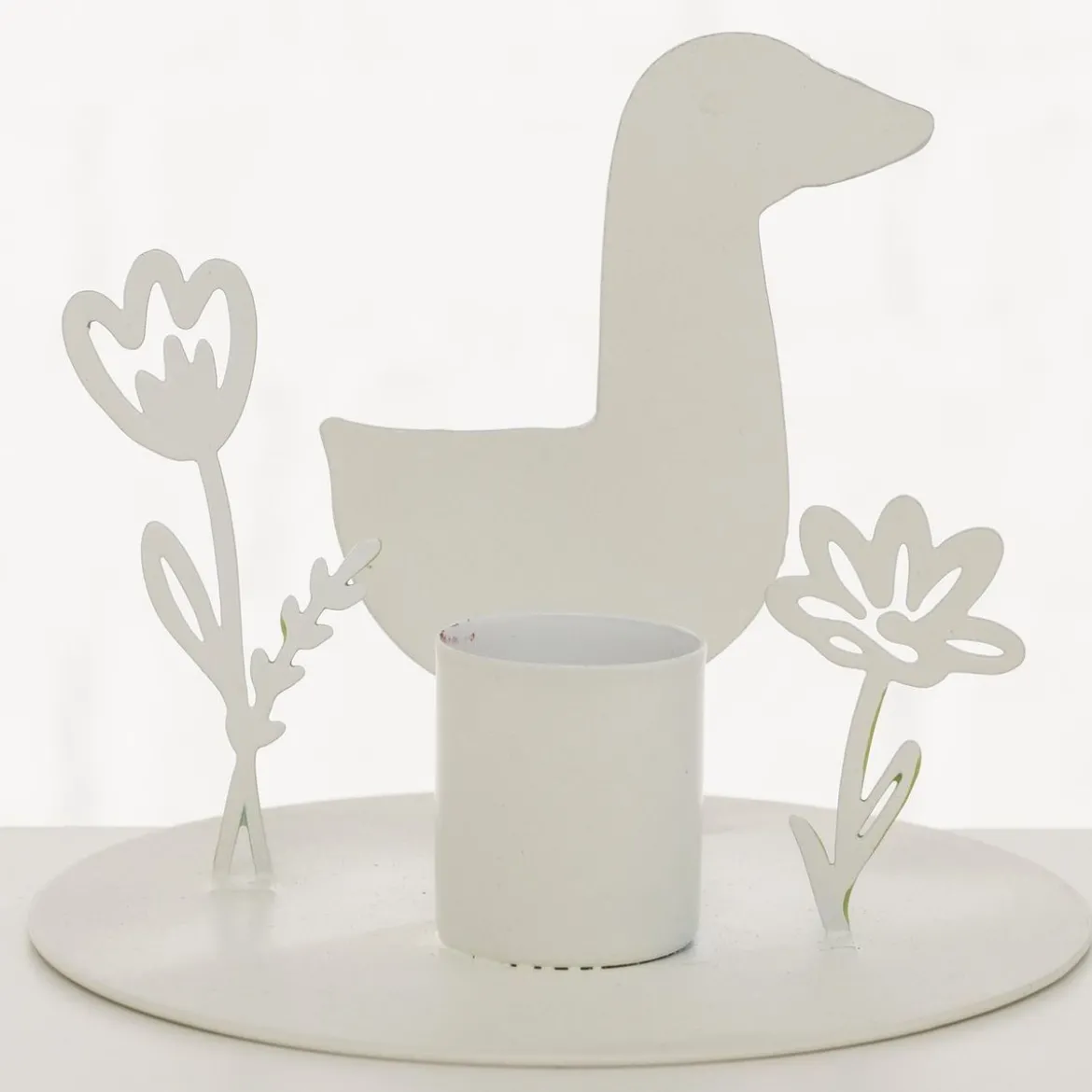 Kerzenhalter Hase oder Gans Metall 10cm von Boltze