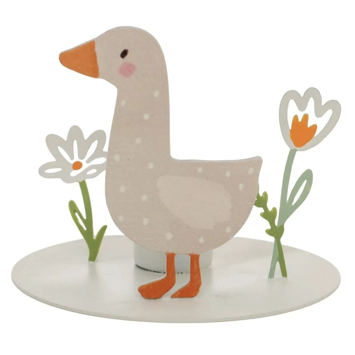 Kerzenhalter Hase oder Gans Metall 10cm von Boltze