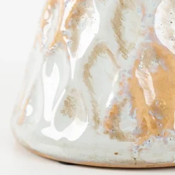 Kerzenständer Keramik mit Reliefstruktur grau beige 14x16cm von Clayre & Eef