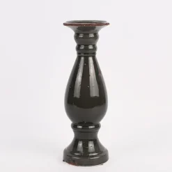 Kerzenständer Kerzenhalter Vintage Keramik anthrazit groß 35x12cm
