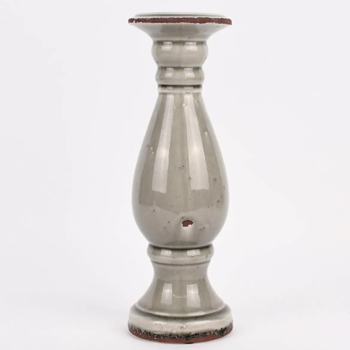Kerzenständer Kerzenhalter Vintage Keramik grau groß 35x12cm