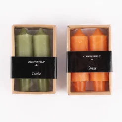 Kerzen Vela einfarbig orange 2 Stück 12,5x3,5cm