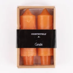 Kerzen Vela einfarbig orange 2 Stück 12,5x3,5cm