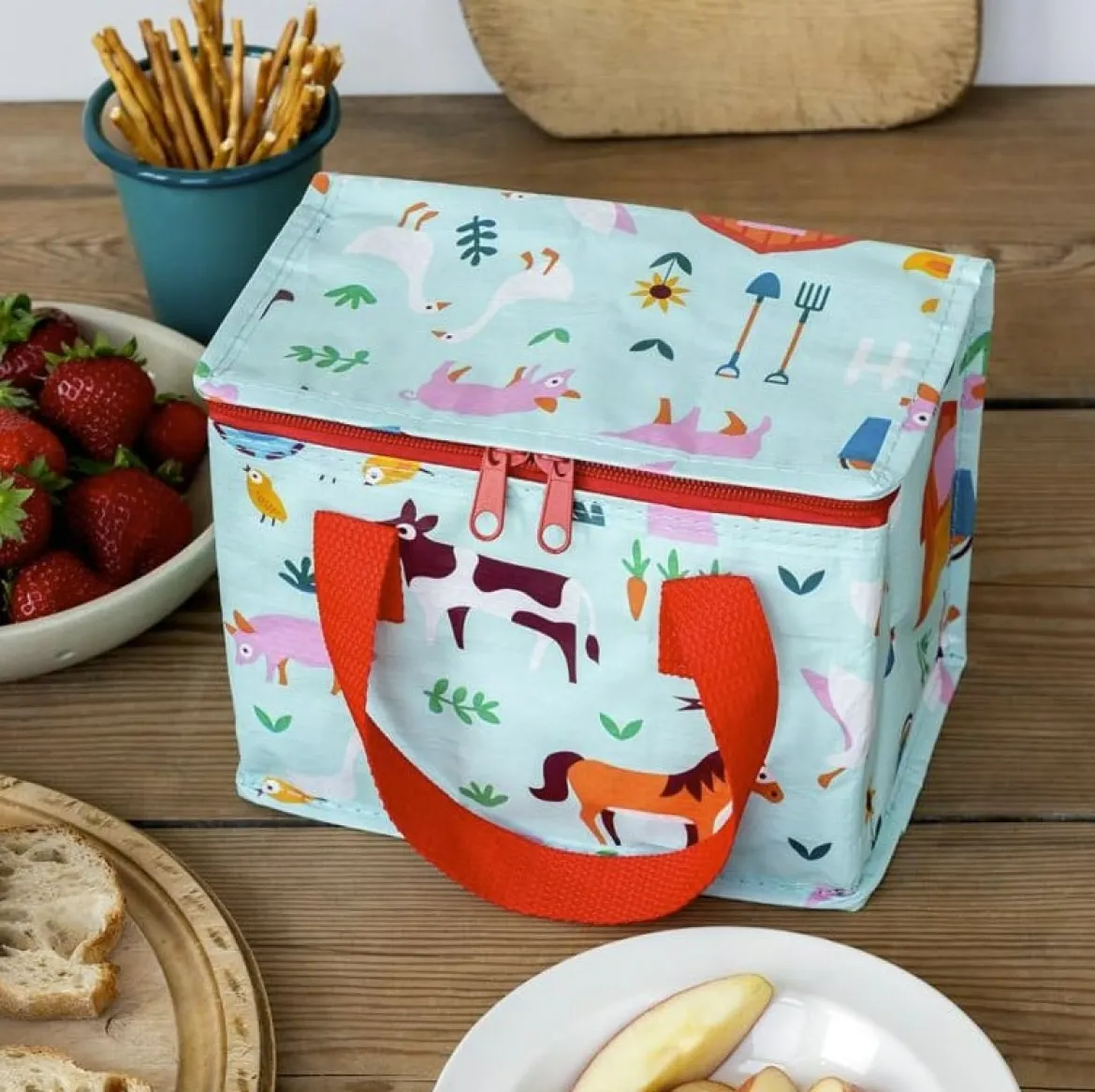 Kühltasche Bauernhof aus recyceltem Kunststoff 21x12x16cm von Rex London