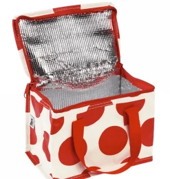 Kühltasche Spotlight Rot auf Ecru aus recyceltem Kunststoff 21x12x16cm von Rex London