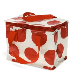 Kühltasche Spotlight Rot auf Ecru aus recyceltem Kunststoff 21x12x16cm von Rex London