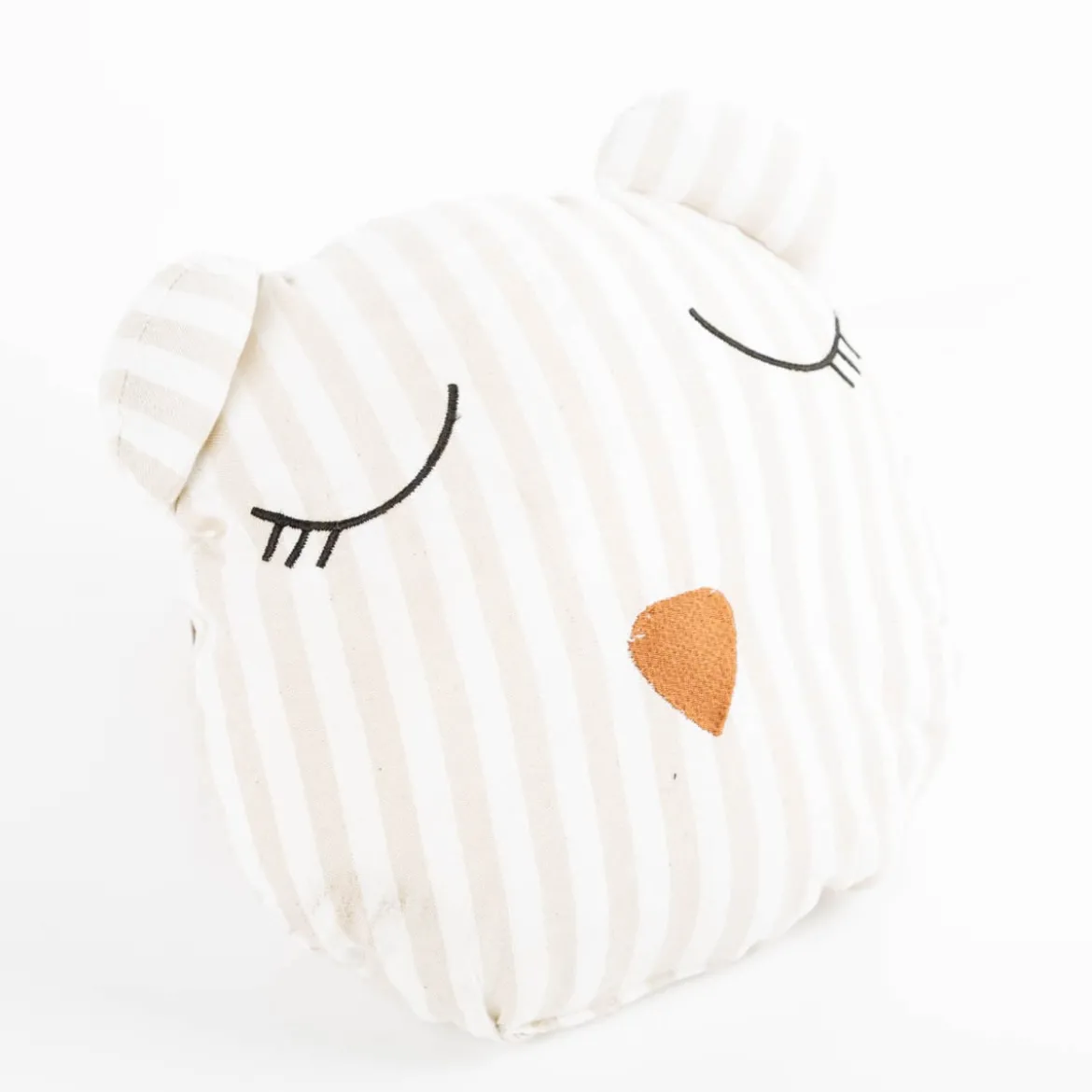Kinderkissen Bär Baumwolle weiß beige 35x35cm