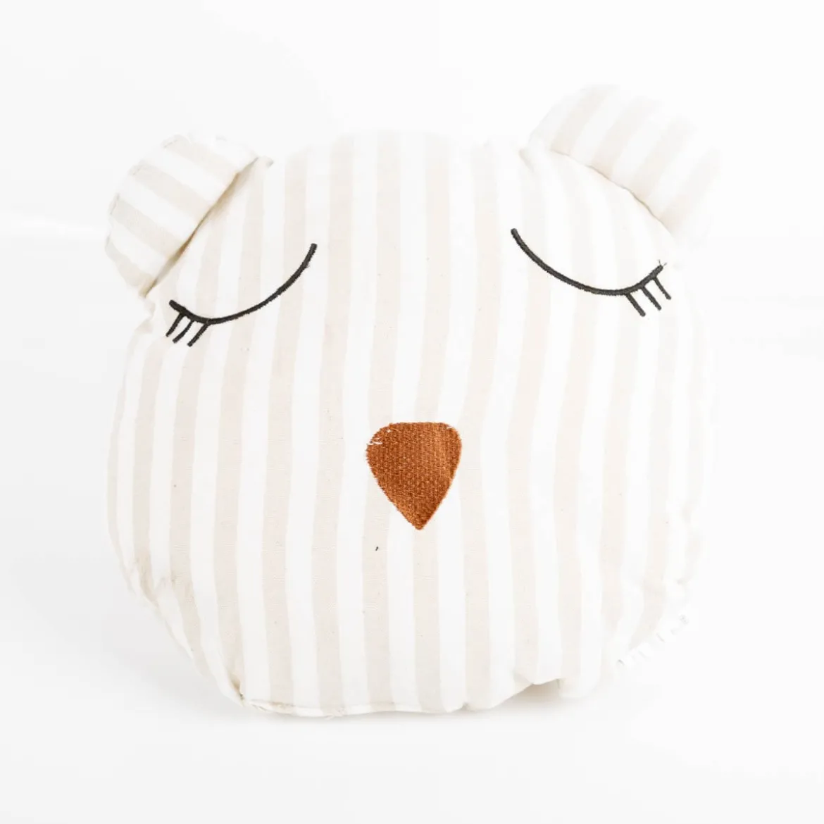 Kinderkissen Bär Baumwolle weiß beige 35x35cm