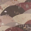 Kinder Kissenhülle Mountain Forest Animals Waldtiere Hügel Leinenlook rosa beige verschiedene Größen von SCHÖNER LEBEN.