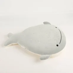 Kinderkissen Walfisch Moby aus Plüsch blau 30x40 cm kuschelweich