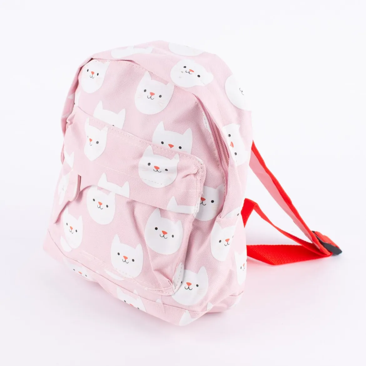 Kinder Rucksack Katze Cookie rosa rot weiß 21x10x28cm